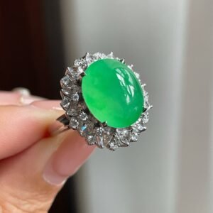 冰种满绿翡翠戒指两用款