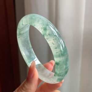冰种飘花翡翠平安镯